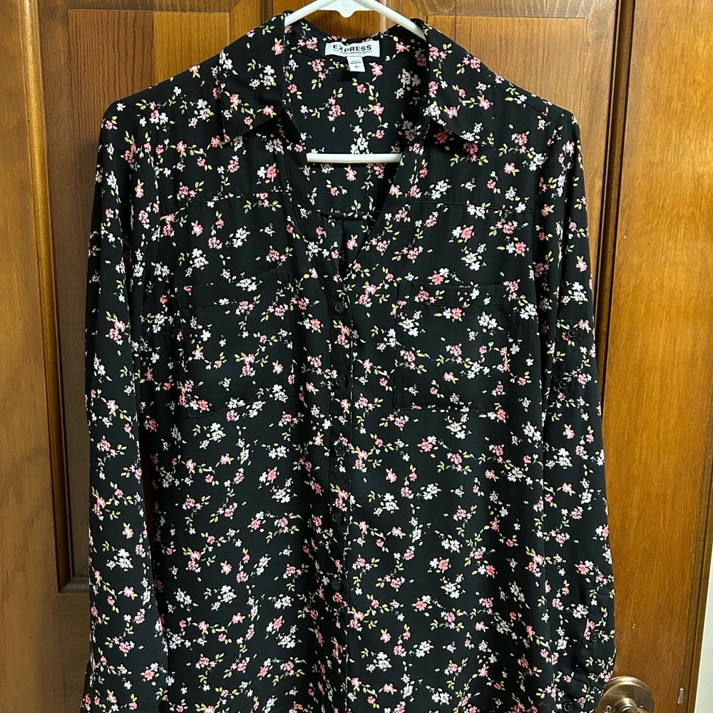 Express Floral Black Blouse